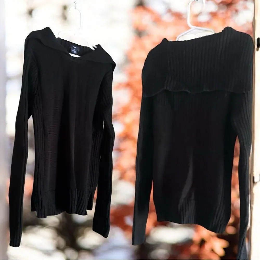 GAP l Kids Black Long-Sleeve Sweater l Flap Collar l XS l EUC
